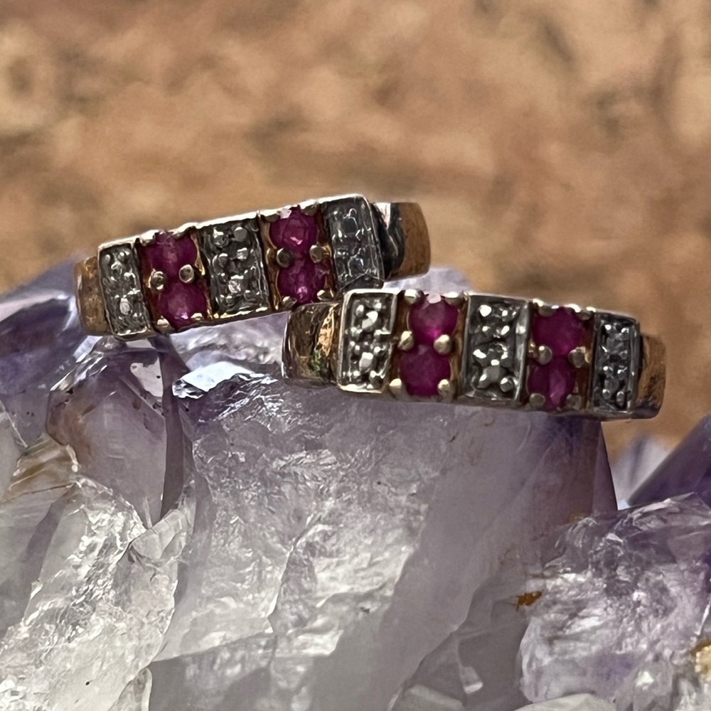 925 Ruby Hoop Earrings